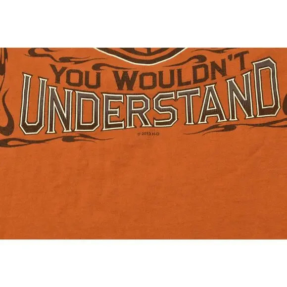 Harley-Davidson Paris Texas T-Shirt Men's Regular Size Large Orange Cotton - Picture 4 of 8